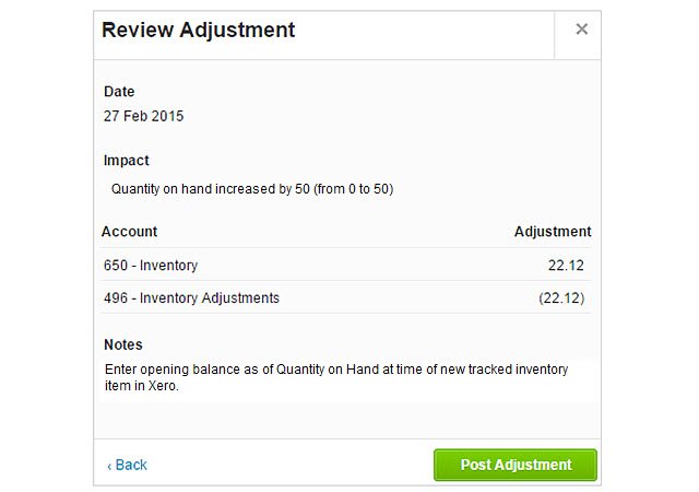 Review Inventory Adjustment